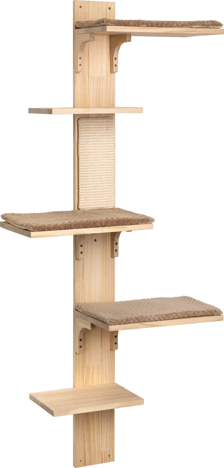 Kerbl Pet Timber Albero per Gatti da Parete 150 cm Legno
