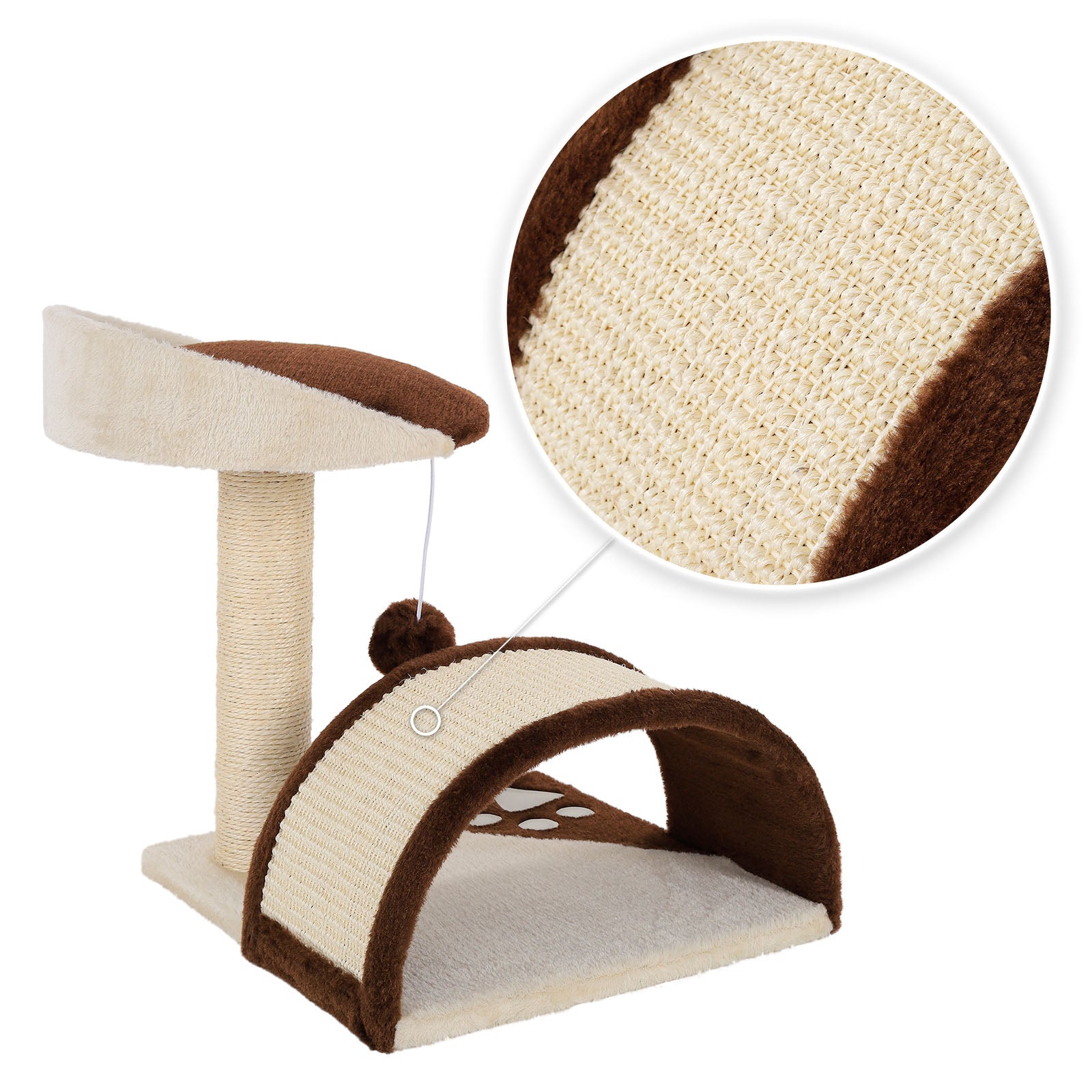 Lionto Katzenkratzbäume tiragraffi gatto 43 cm beige bianco