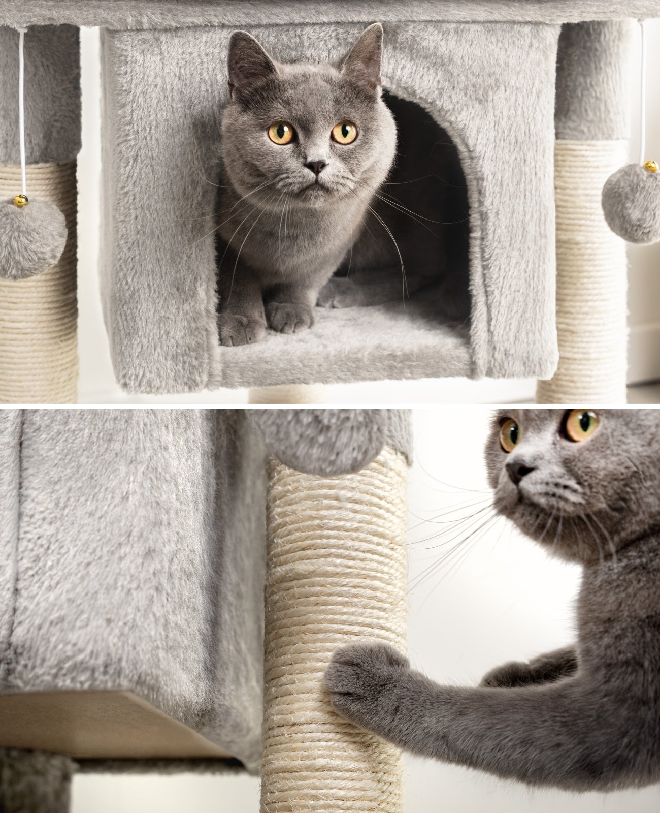 Lionto Katzenkratzbäume tiragraffi 60 cm grigio chiaro