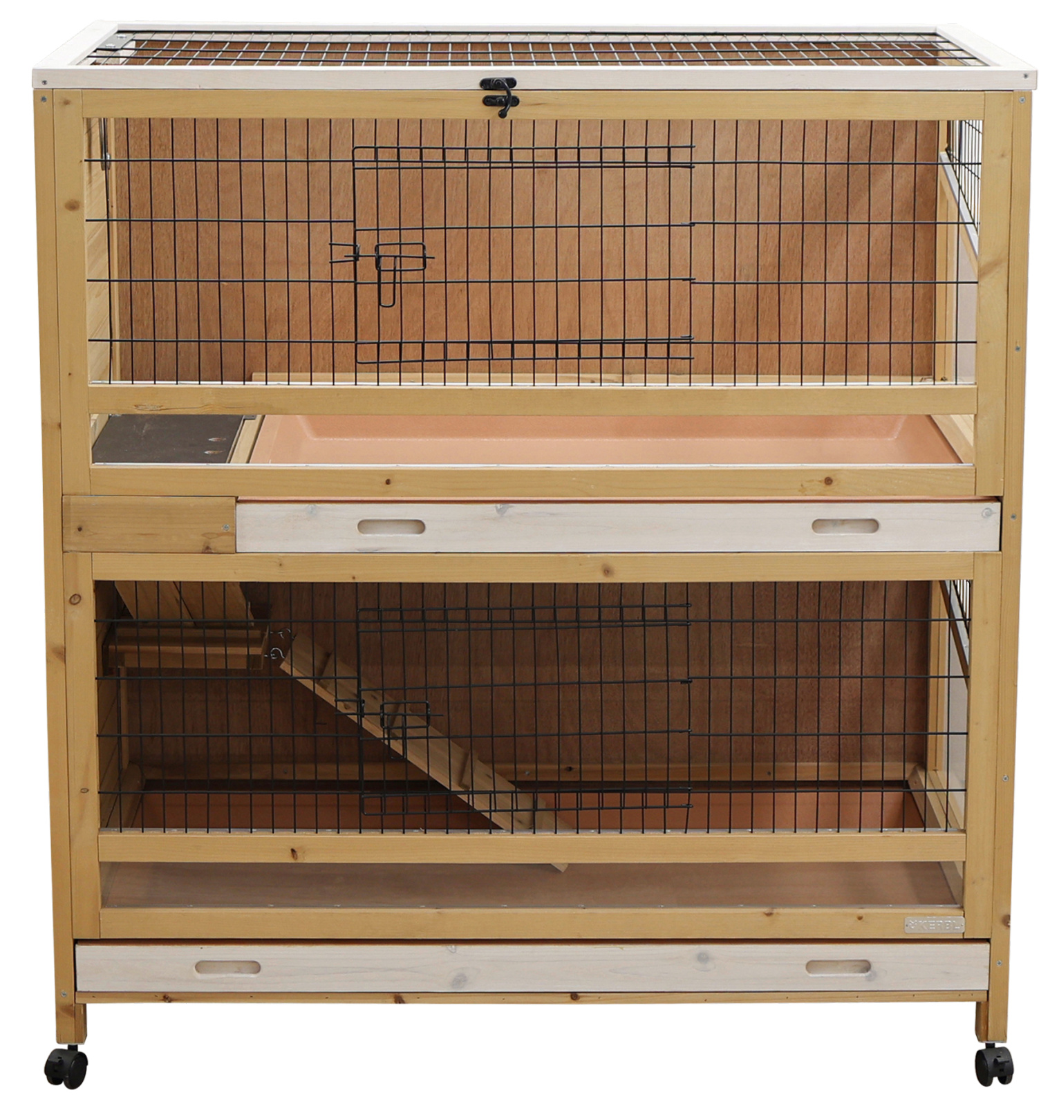 Kerbl Pet Indoor Deluxe gabbia conigli due piani con ruote