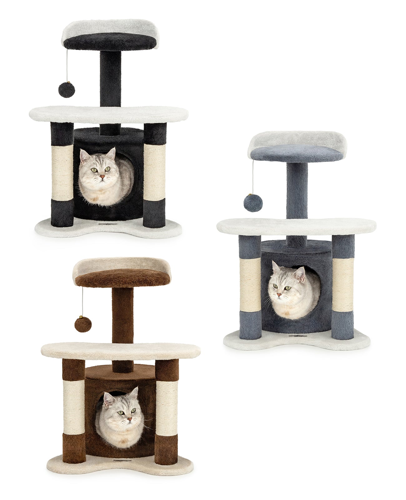 Lionto Tiragraffi 65 cm Albero per Gatti Marrone Beige