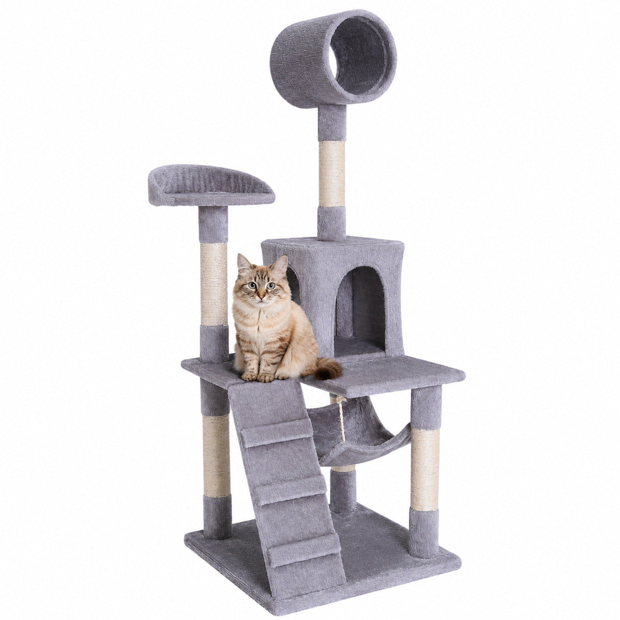 Lionto Katzenkratzbäume tiragraffi gatto beige 133 cm sisal