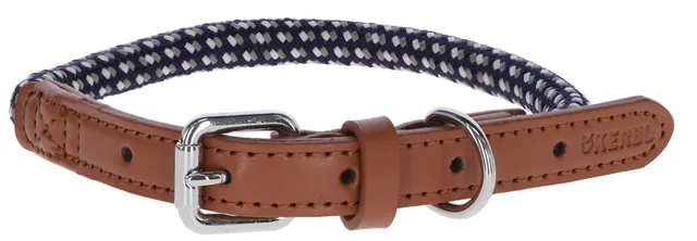 Kerbl Phoenix collare cane rotondo nylon ecopelle fibbia