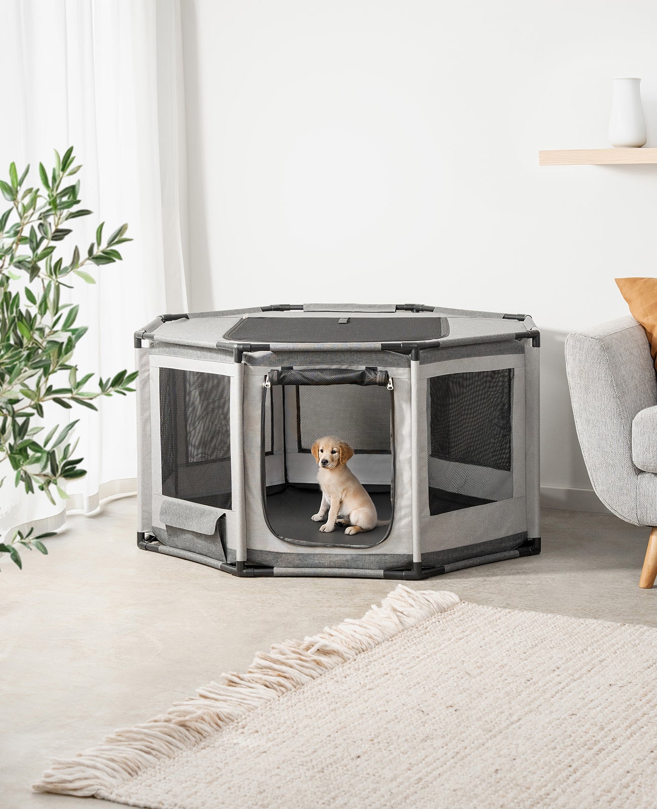 Lionto Welpenausstattung box cuccioli 112x112x62 cm tessuto