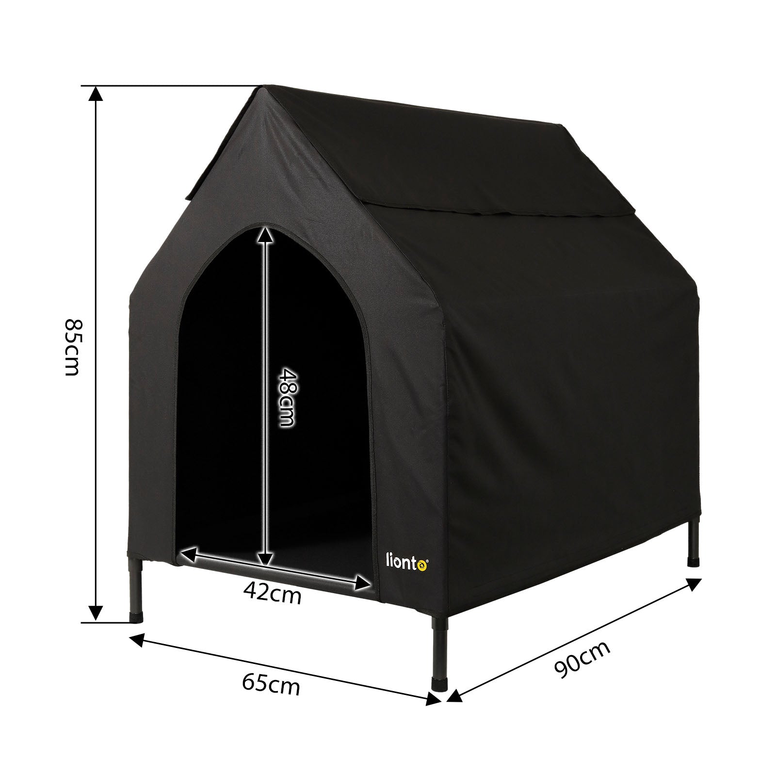 Lionto Hundeliege 110x75x105 cm brandina cani rialzata con tetto