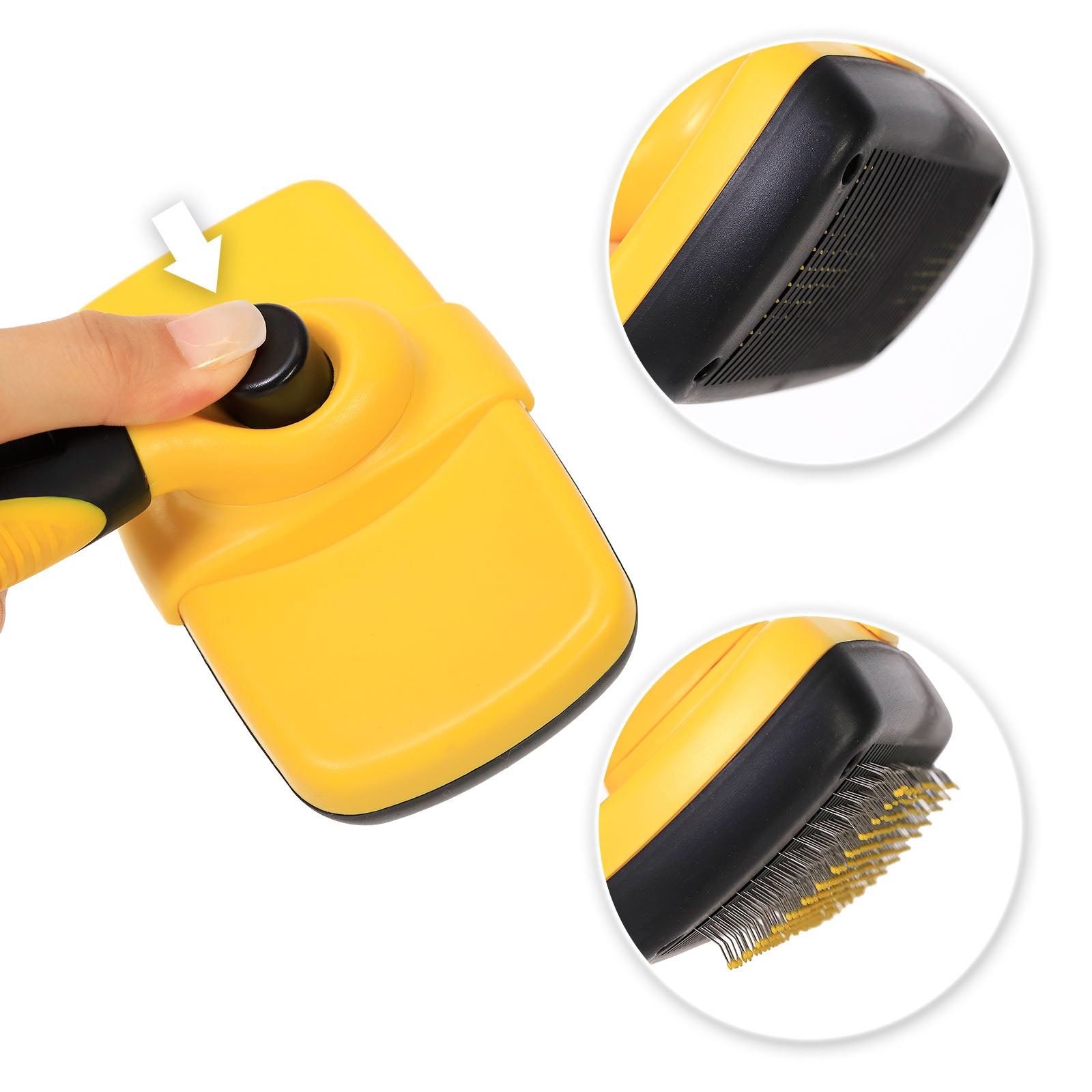 Lionto Katzenbürsten spazzola autopulente pelo lungo nero-giallo