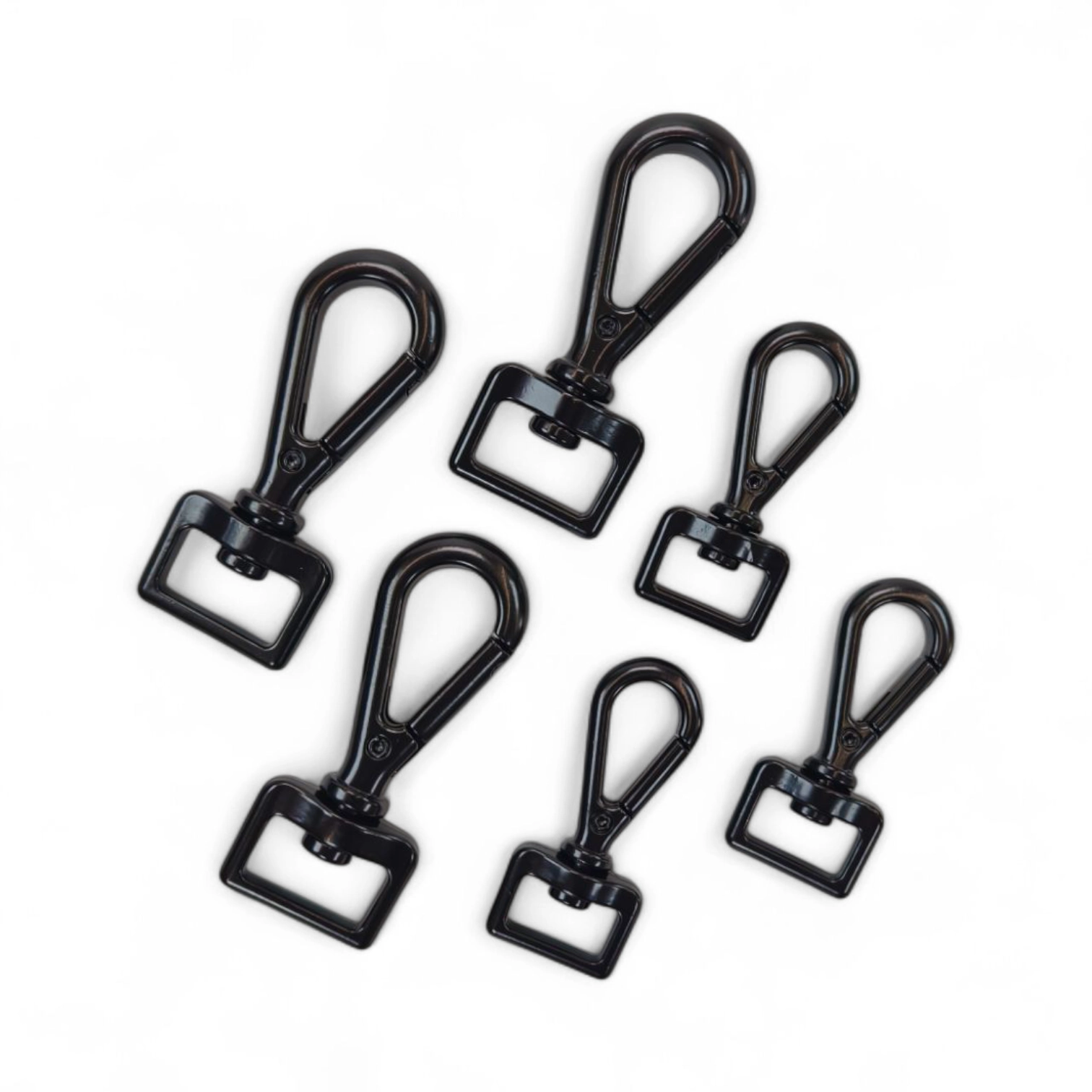 Toscani Moschettoni svedesi zinco nero per guinzagli 16 mm