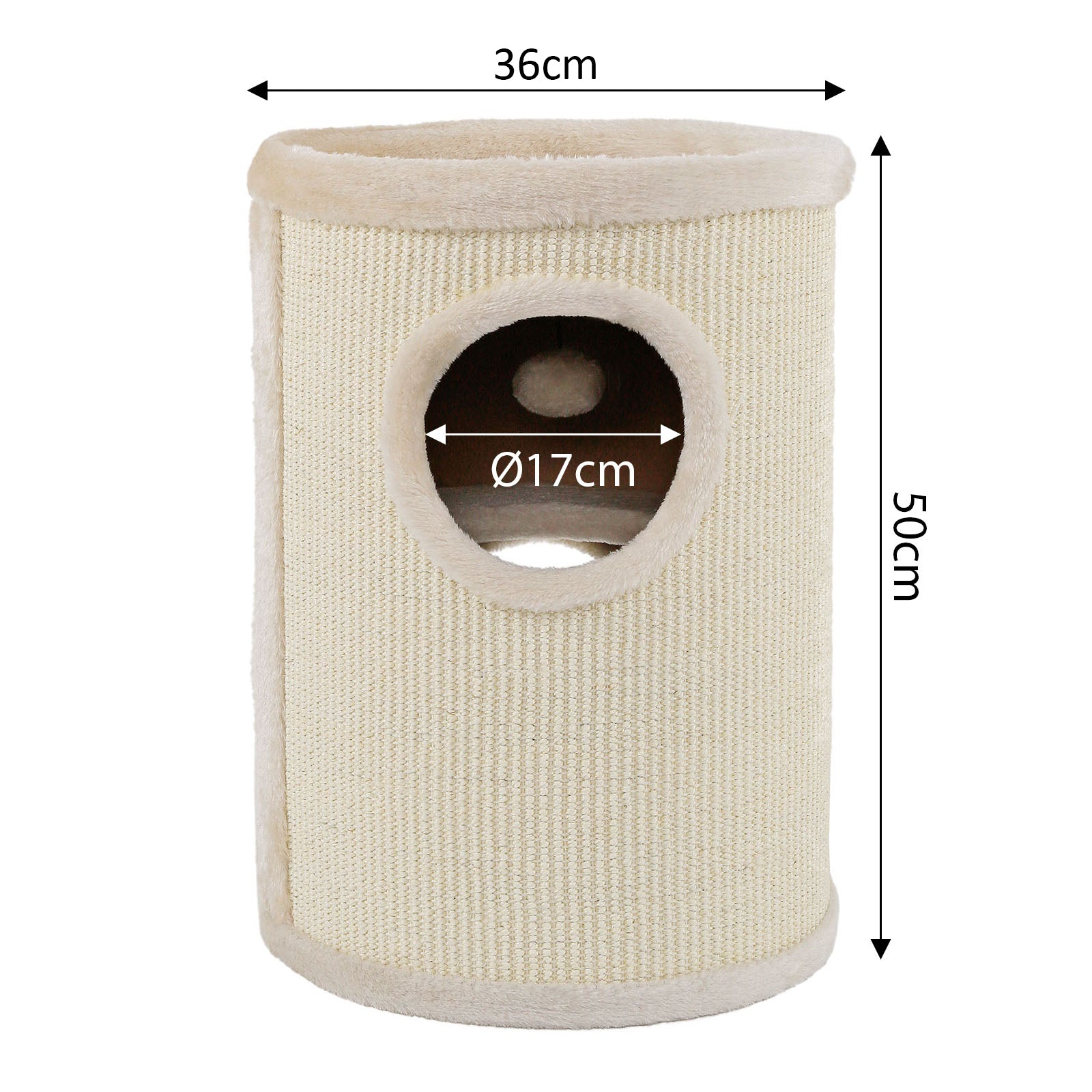 Lionto Katzenkratzbäume tiragraffi gatti beige 50 cm sisal