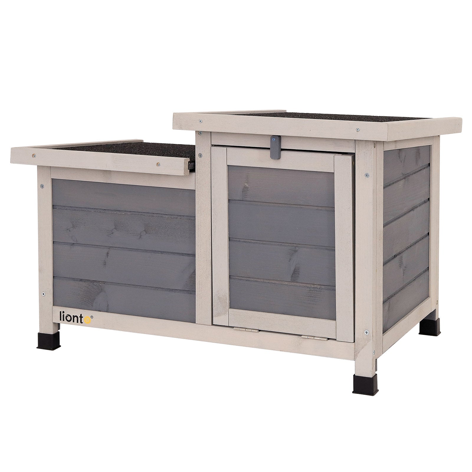 Lionto Casetta Legno 70x45 cm Ricovero Conigli Grigio