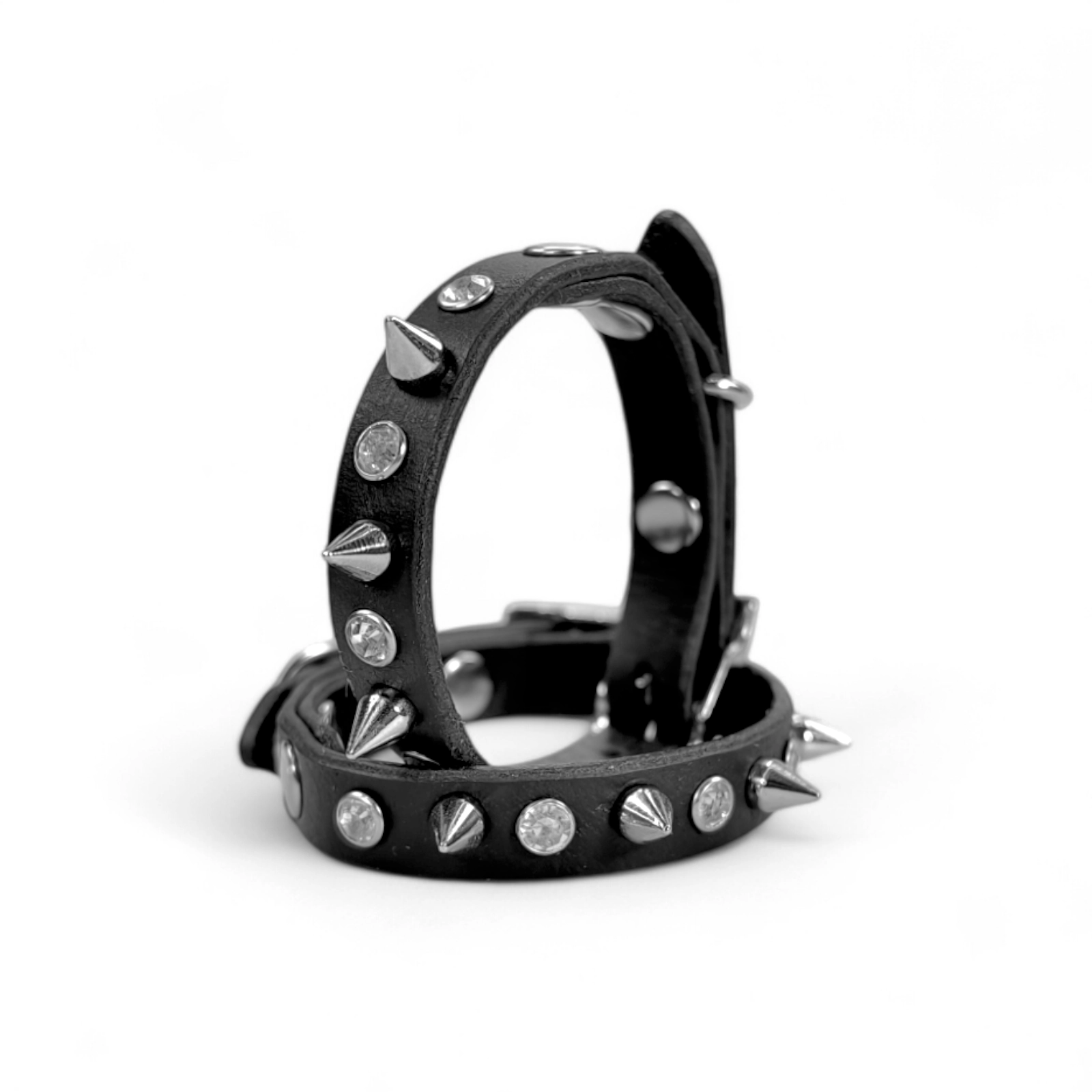 Toscani Cuoio Glamour Rock Collare Pelle Nera Piccola Taglia