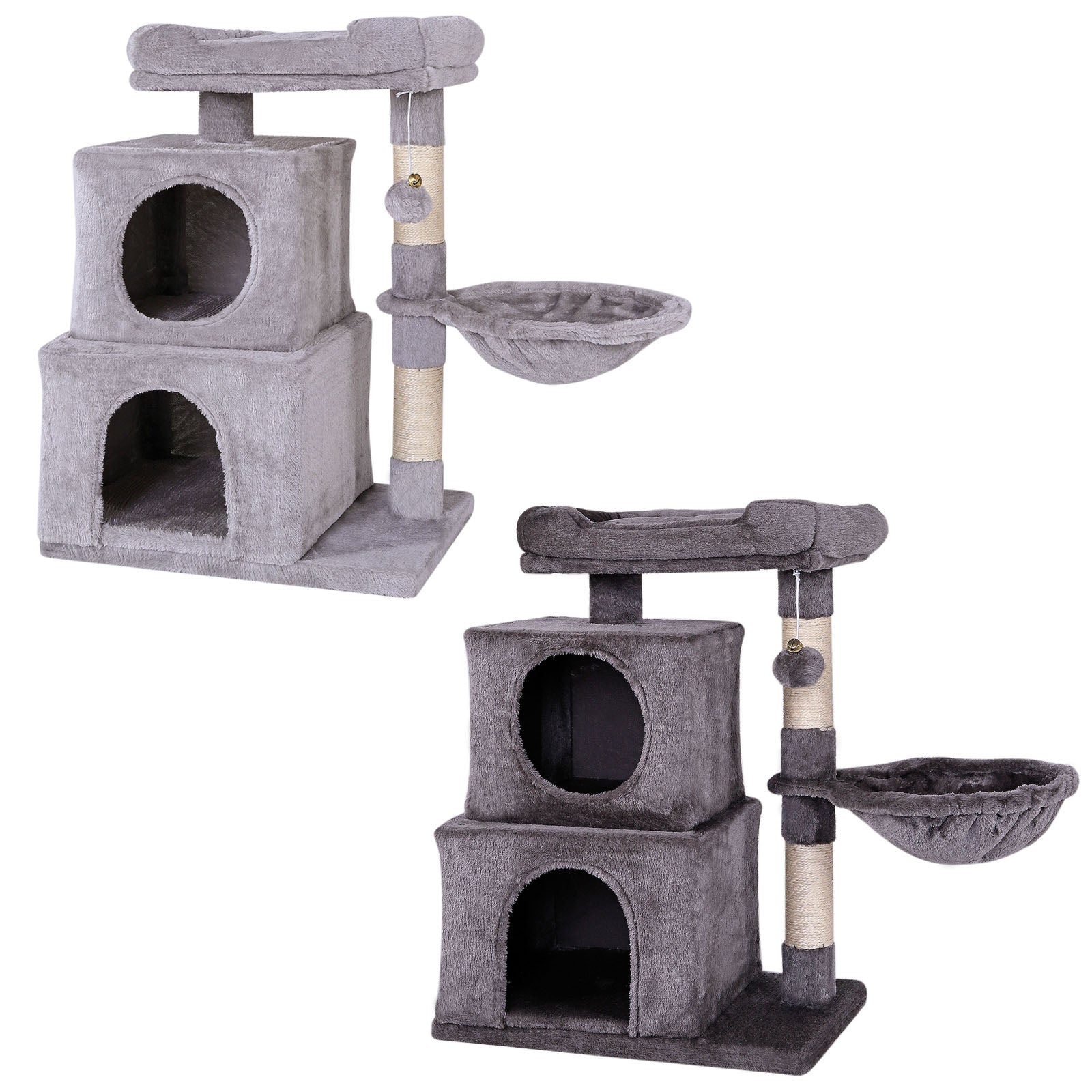 Lionto Kratzbaum tiragraffi gatti 70 cm grigio chiaro sisal