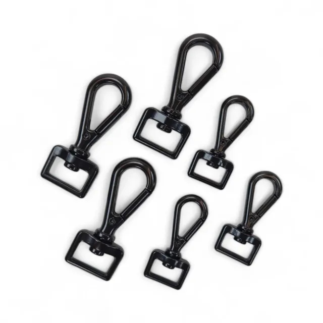 Toscani Moschettoni svedesi zinco nero per guinzagli 16 mm