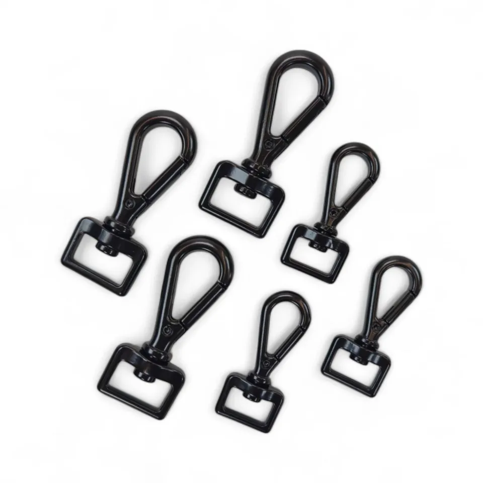 Toscani Moschettoni svedesi zinco nero per guinzagli 16 mm