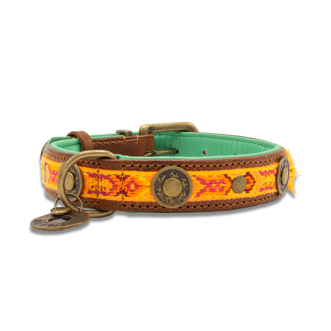 Dog with a Mission Boho Chica collare cane pelle XL arancione 48-57cm