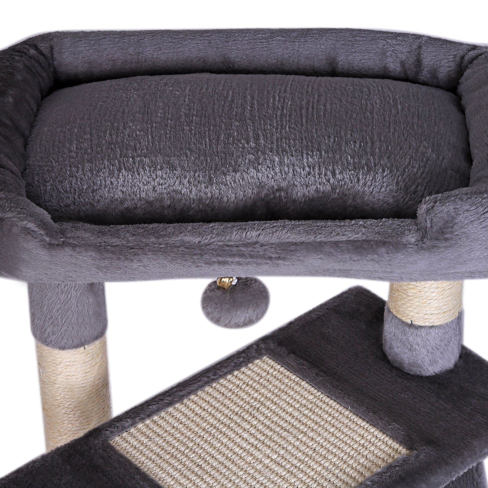 Lionto tiragraffi gatto grigio chiaro 75 cm cuccia sisal