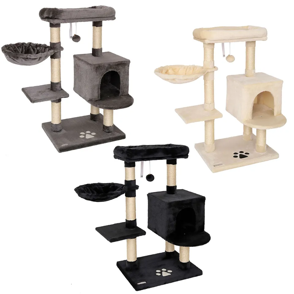 Lionto Katzenkratzbäume tiragraffi gatto grigio 93 cm sisal