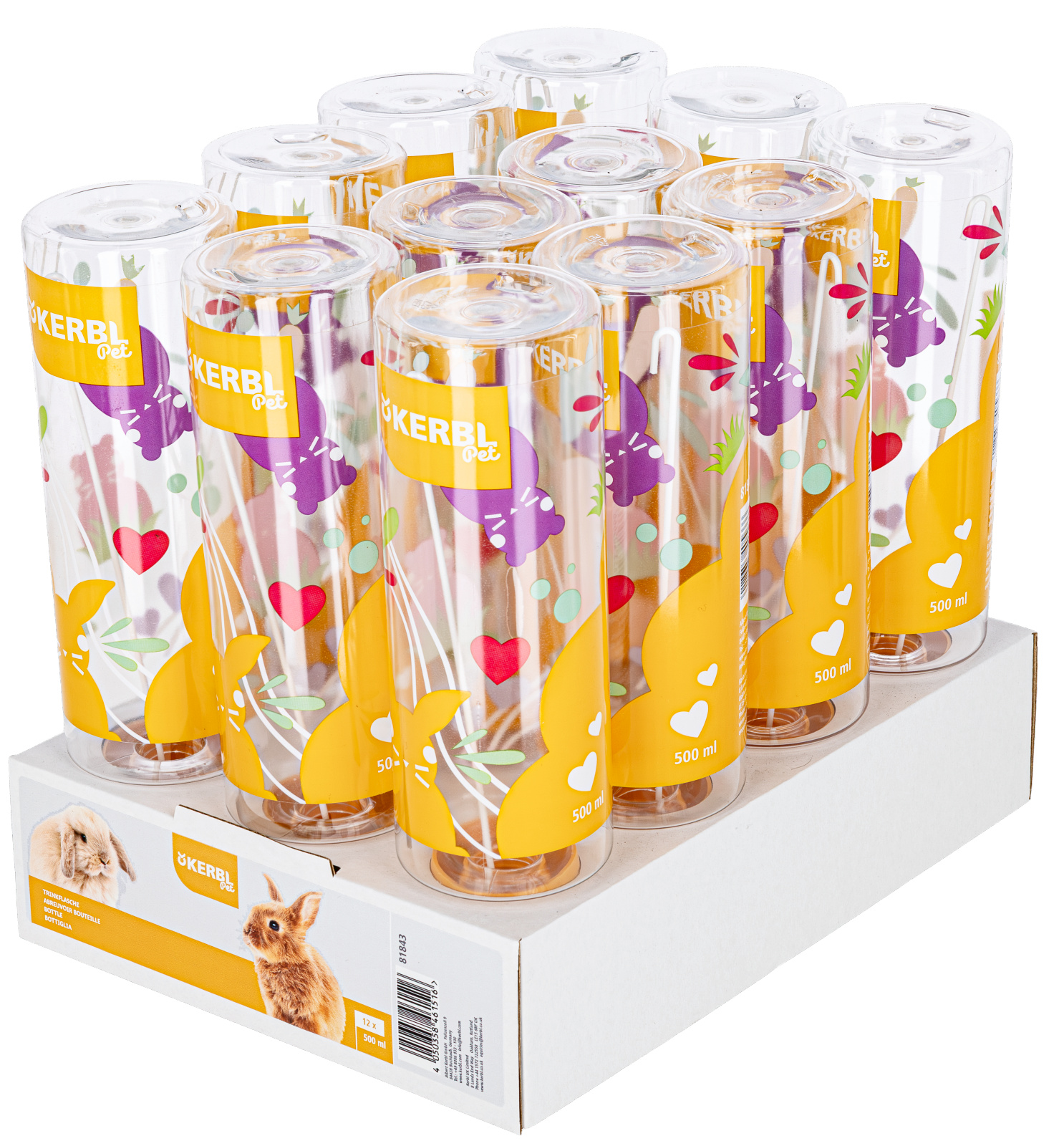 Kerbl Pet Bottle beverino conigli antogoccia acciaio