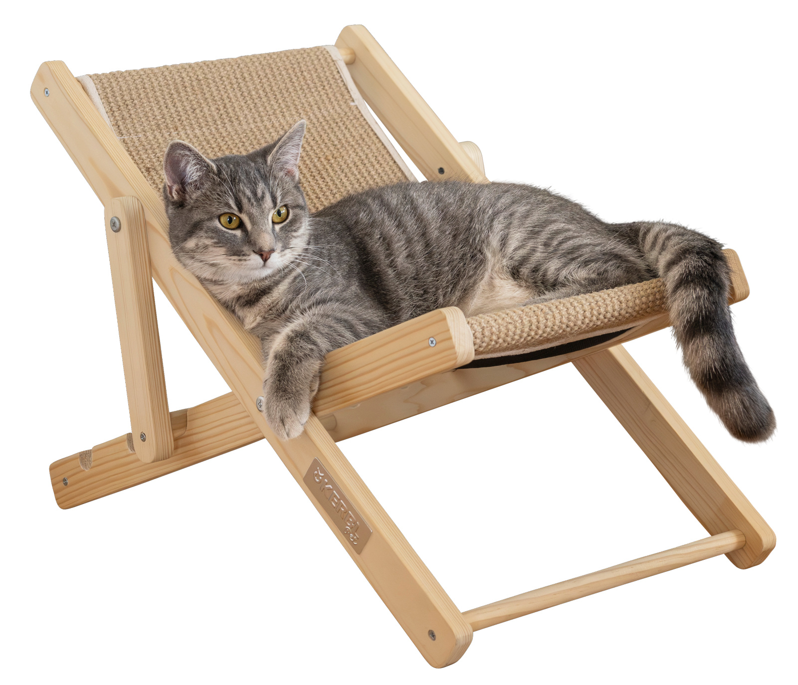 Kerbl Beach Lettino Gatto Legno Sisal 52x26 cm