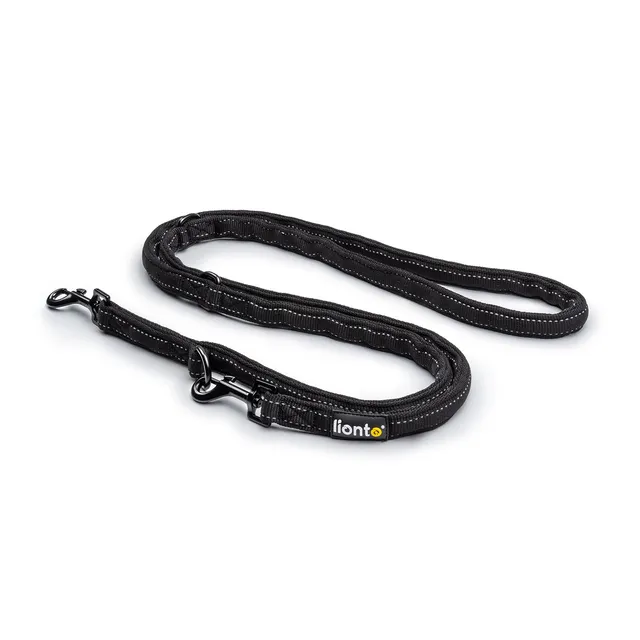 Lionto Hunde-Spaziergang guinzaglio cane 200 cm nero riflettente