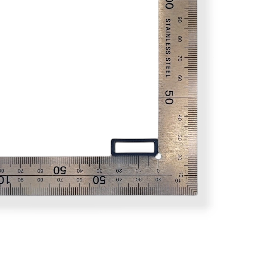 Toscani Scorrevoli Rettangolo Plastica Nera 20mm Ferma Fettuccia