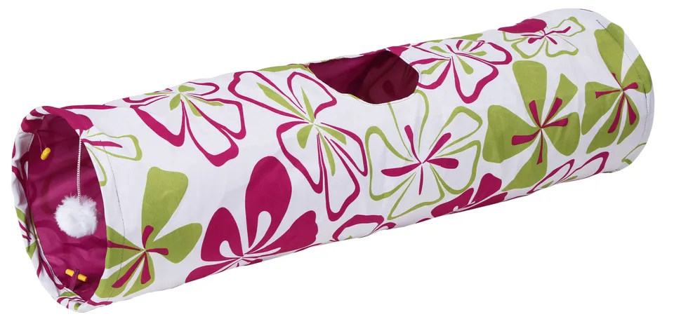Kerbl Pet Cat Tunnel Flower tunnel gatto floreale nylon 3 uscite
