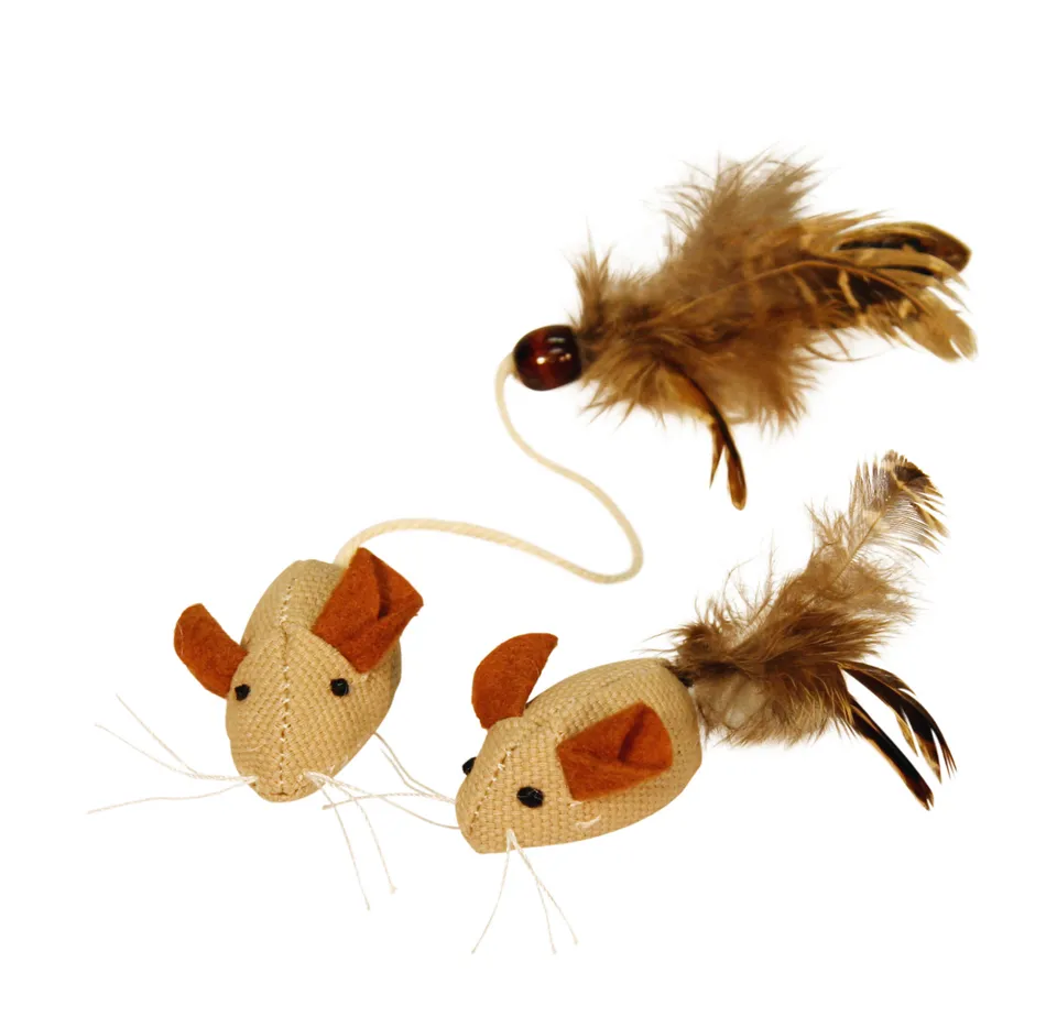 Kerbl Mice Springs Nature Topolini con Molla per Gatti Gioco