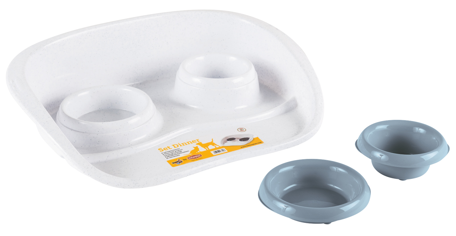 Kerbl Pet Feeding Bar ciotola gatto doppia in plastica