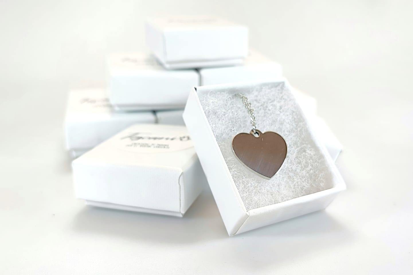 Toscani Gadget collana cuore acciaio argento incisa