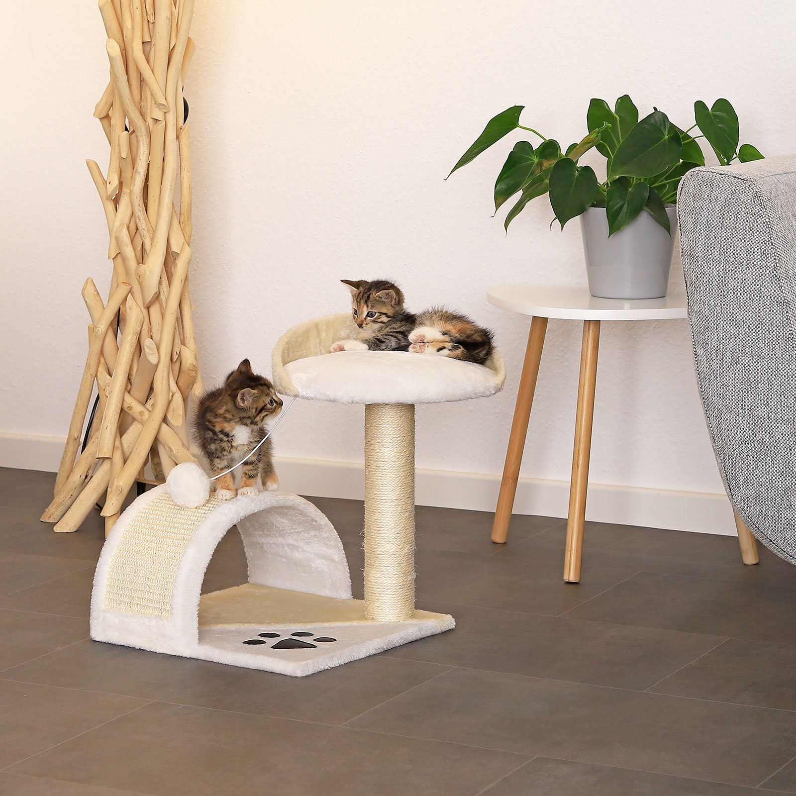 Lionto Katzenkratzbäume tiragraffi gatto 43 cm beige bianco