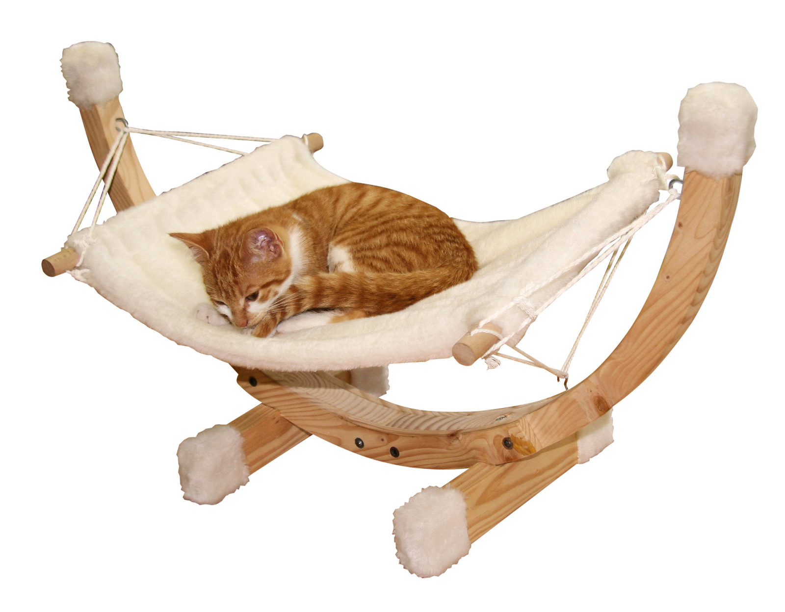 Kerbl Pet Siesta Amaca per Gatti in Peluche con Telaio Legno