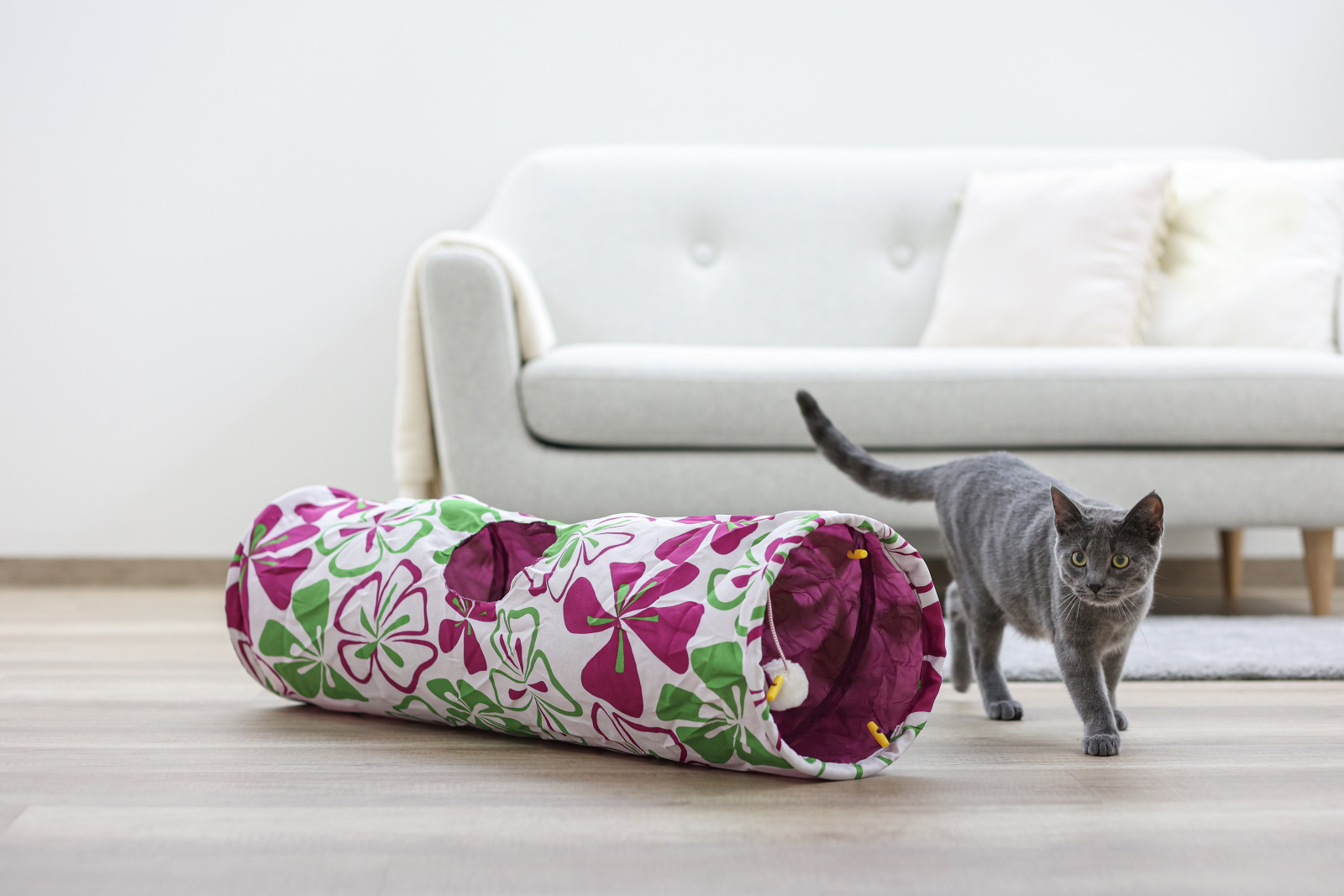 Kerbl Pet Cat Tunnel Flower tunnel gatto floreale nylon 3 uscite