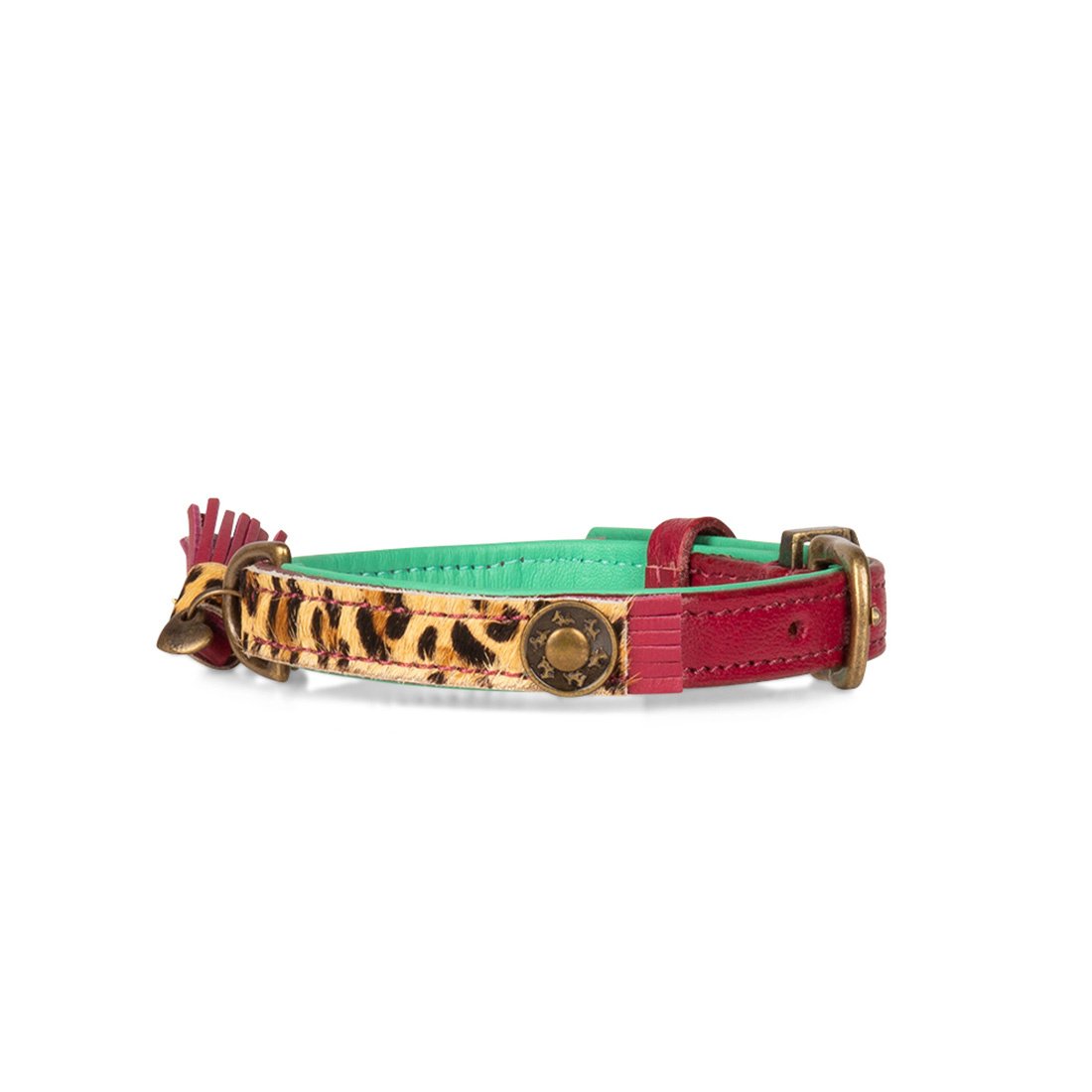 Dog with a Mission Lou Lou XS collare cane pelle bordeaux animalier