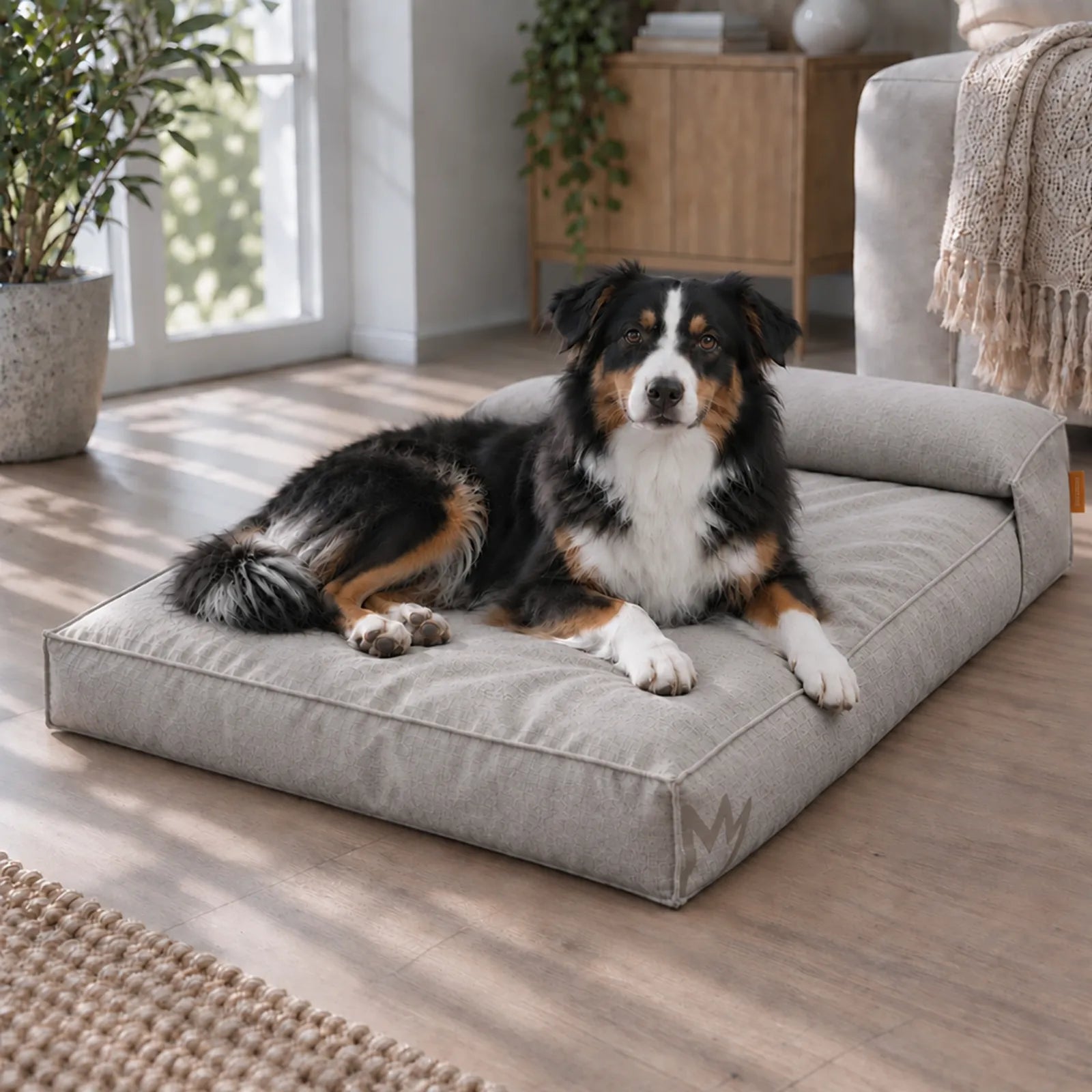Rudelkönig Sluma cuccia cane memory foam beige con cuscino M