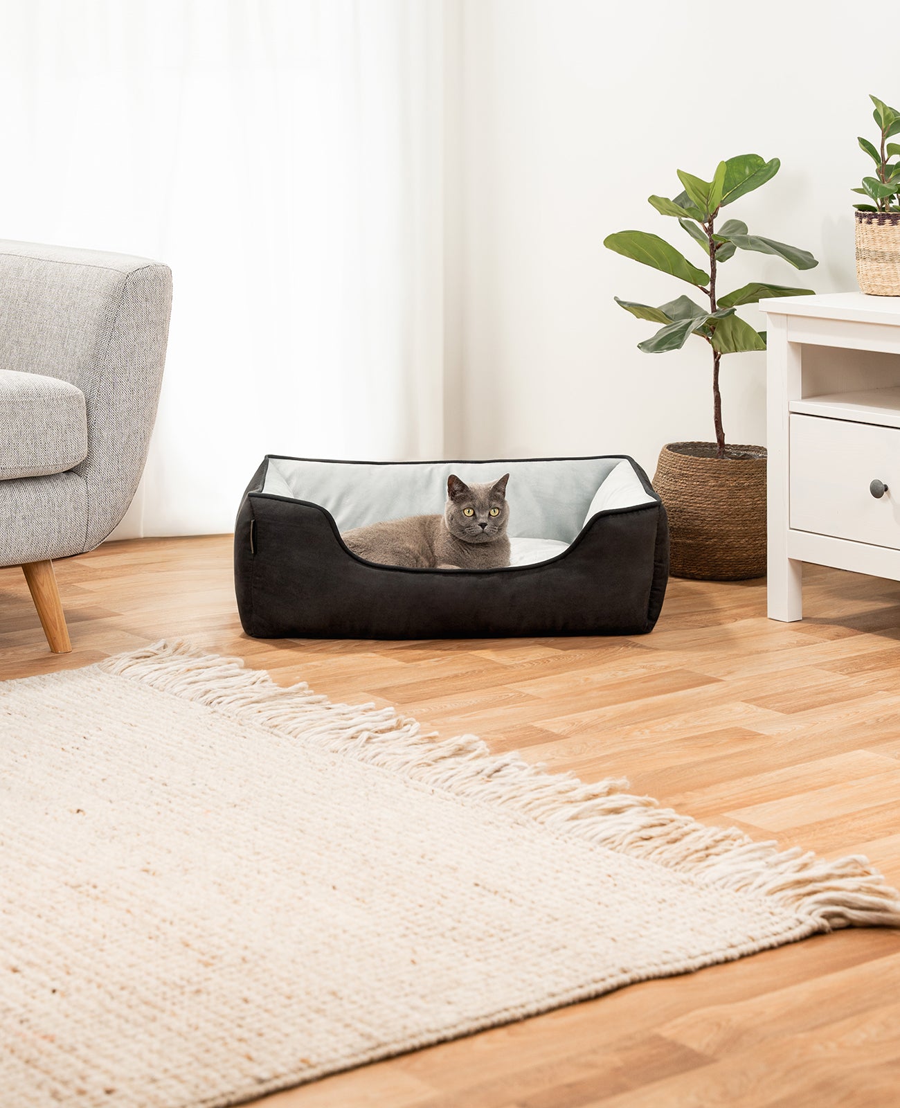Lionto Katzenbettchen cuccia gatto 80x60 cm marrone reversibile
