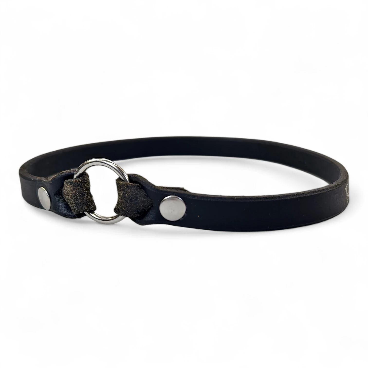 Toscani Cuoio Collare porta medaglietta cuoio 13mm leggero