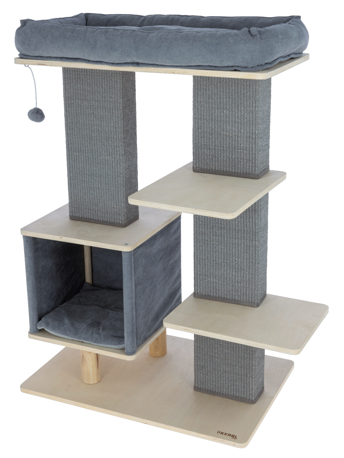 Kerbl Noah IV albero tiragraffi gatto sisal con cuccia
