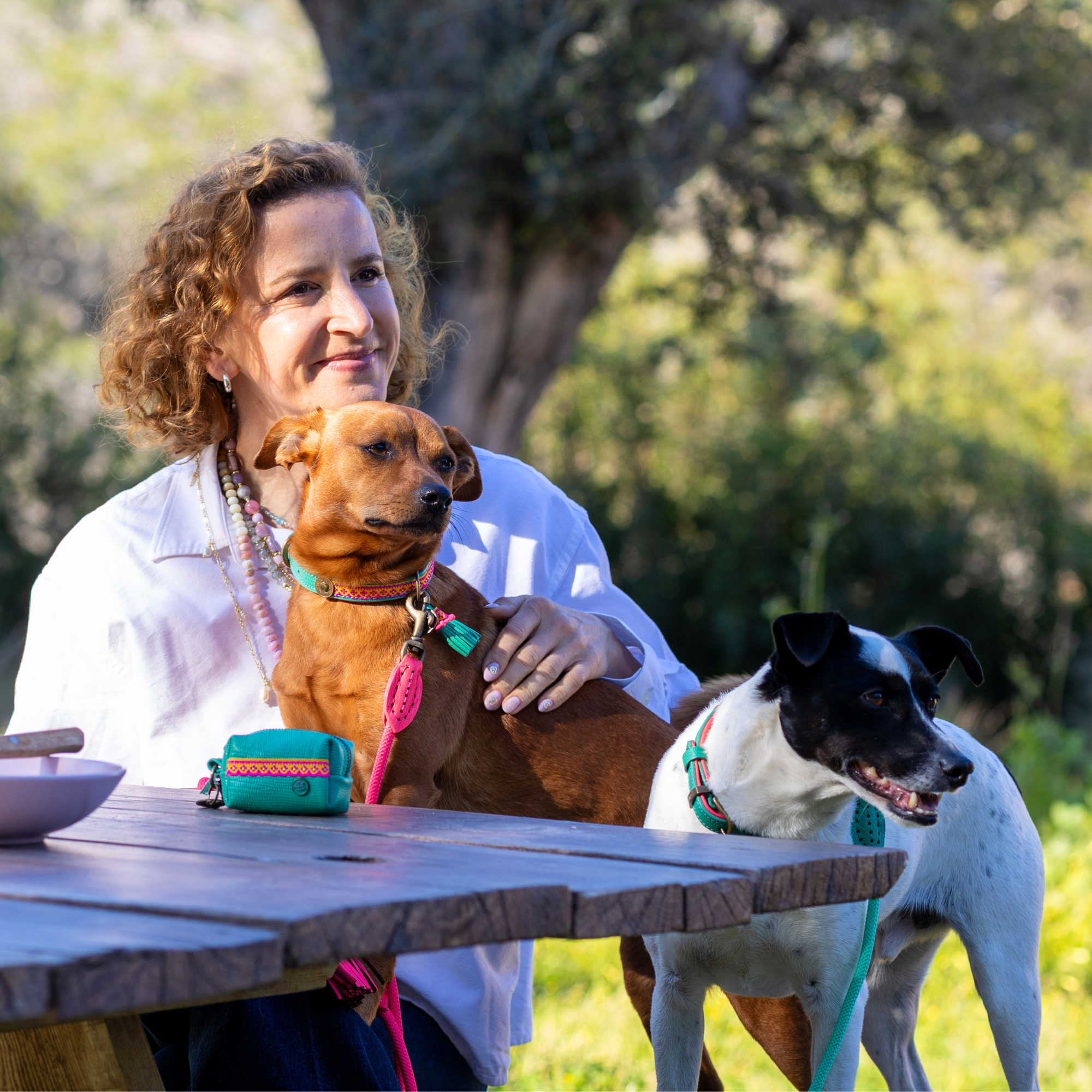 Dog with a Mission Maui porta sacchetti turchese pelle