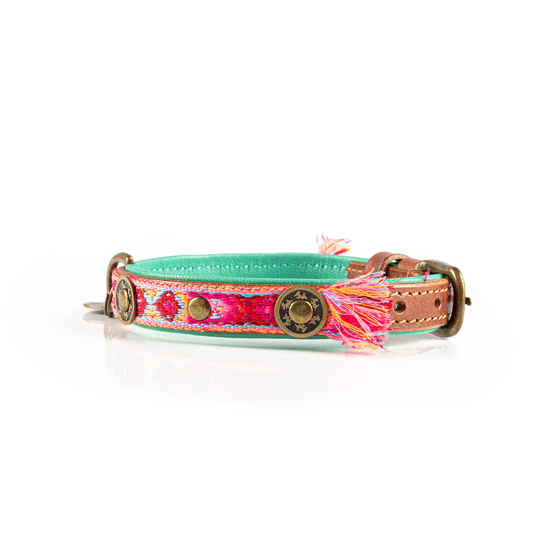 Dog with a Mission Boho Rosa collare cane XS rosa tessuto