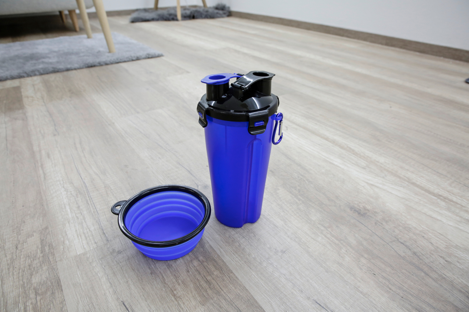 Kerbl Pet Feed Water Contenitore Viaggio 2 Scomparti con Ciotola