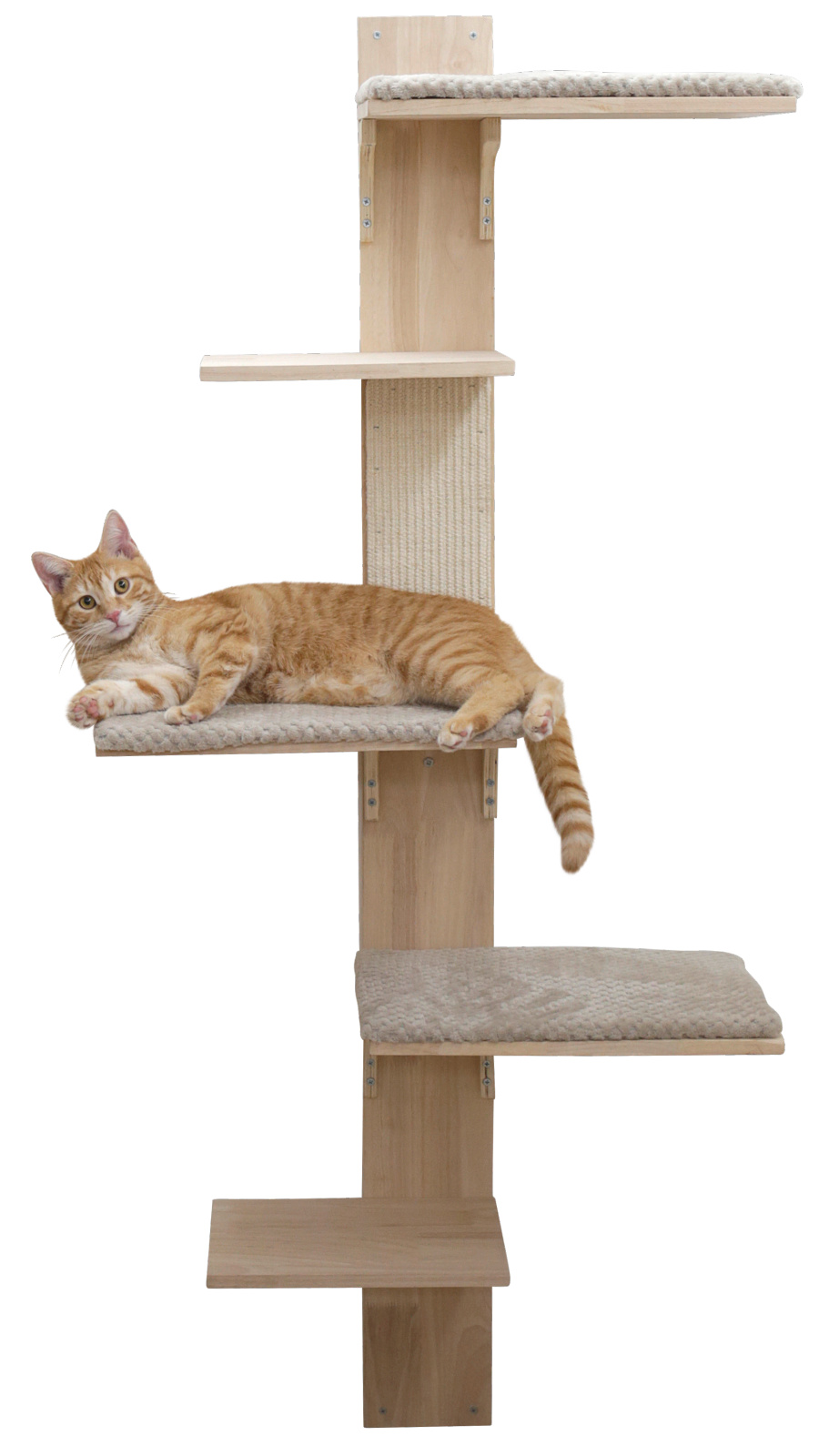 Kerbl Pet Timber Albero per Gatti da Parete 150 cm Legno