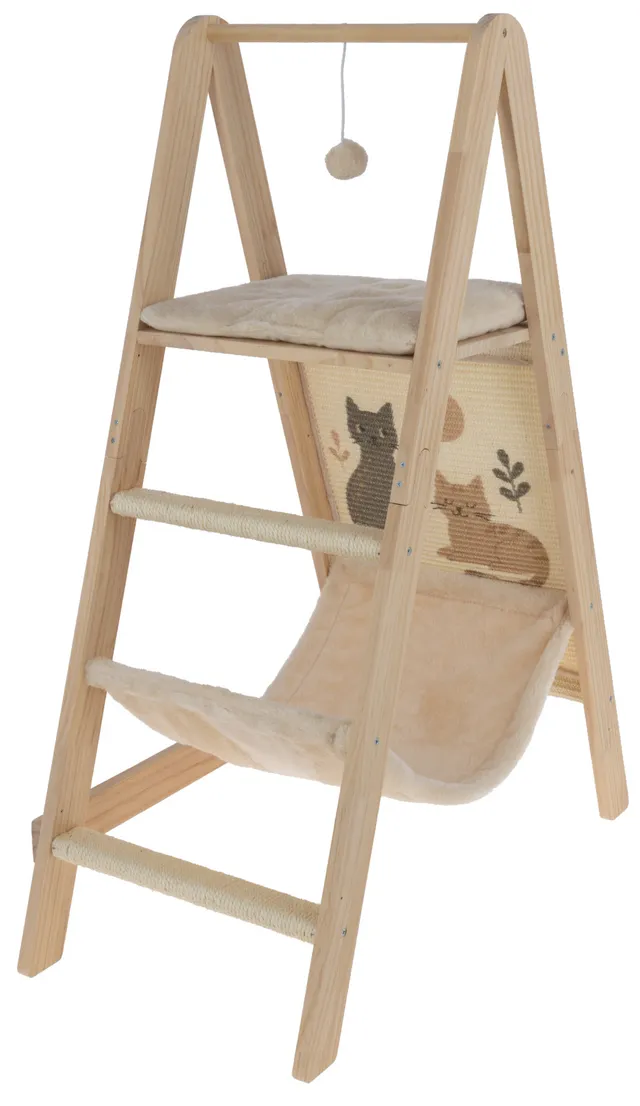 Kerbl Pet Ladder torre tiragraffi in legno con amaca