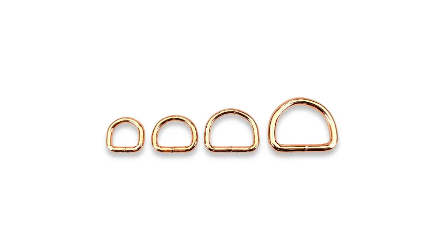 Toscani Anelli a D anelli zinco oro rosa saldato pelletteria