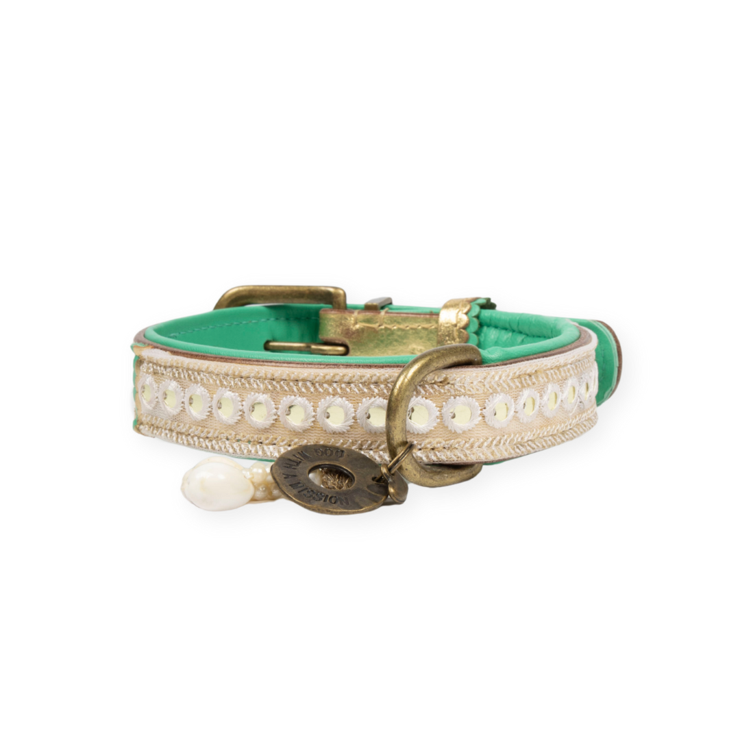 Dog with a Mission Love Story M collare cane oro 34-39 cm pizzo