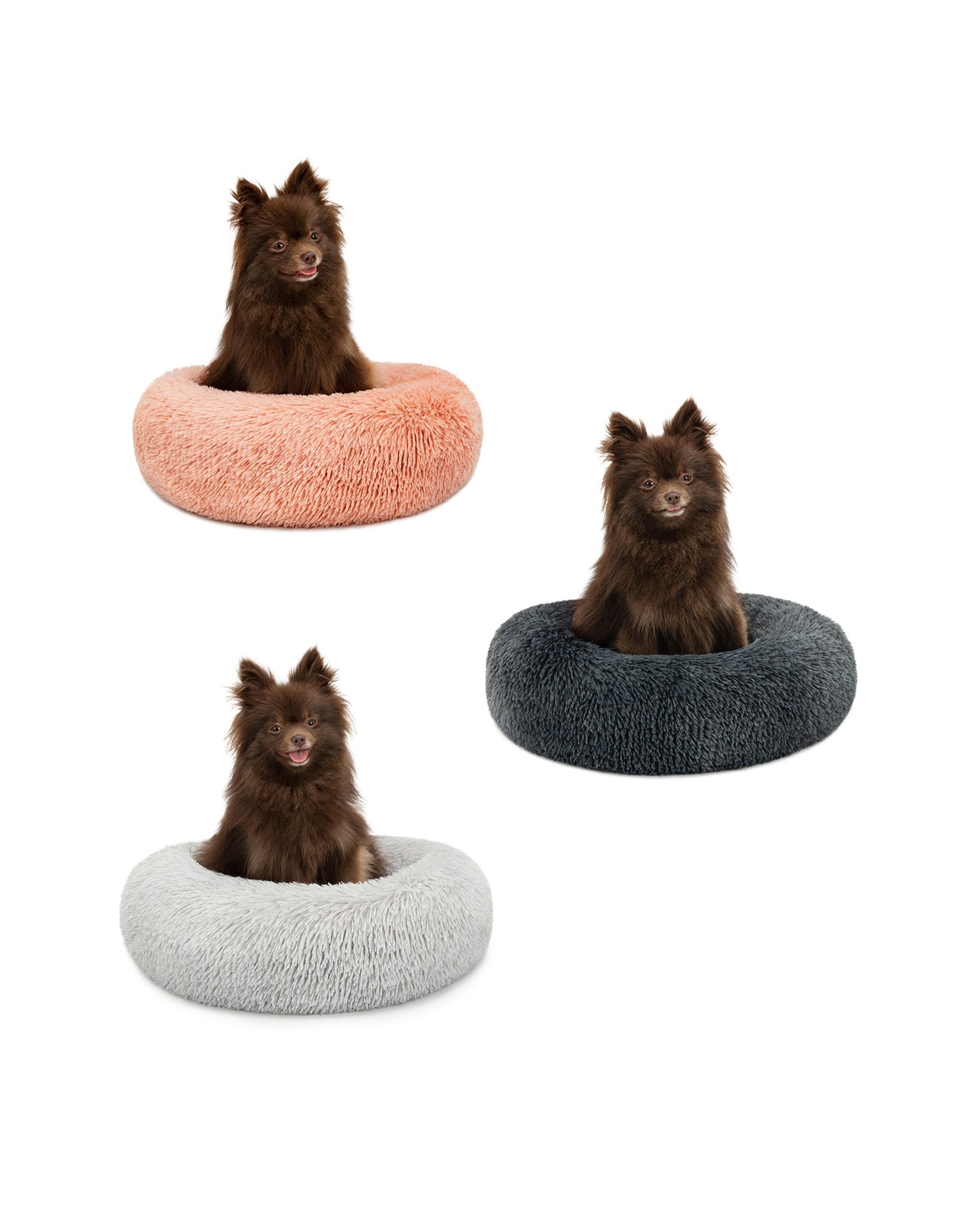 Lionto Hundebetten cuccia donut 60 cm grigio scuro peluche