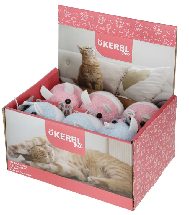 Kerbl Pet Cat Toy Terry Cloth Mouse topo a carica per gatti