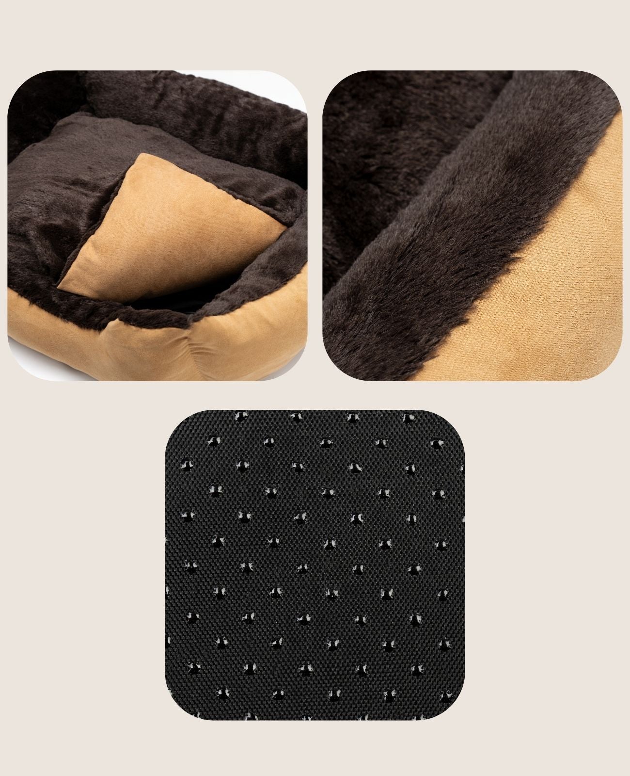 Lionto Katzenbettchen letto gatto marrone 60x48 cm morbido
