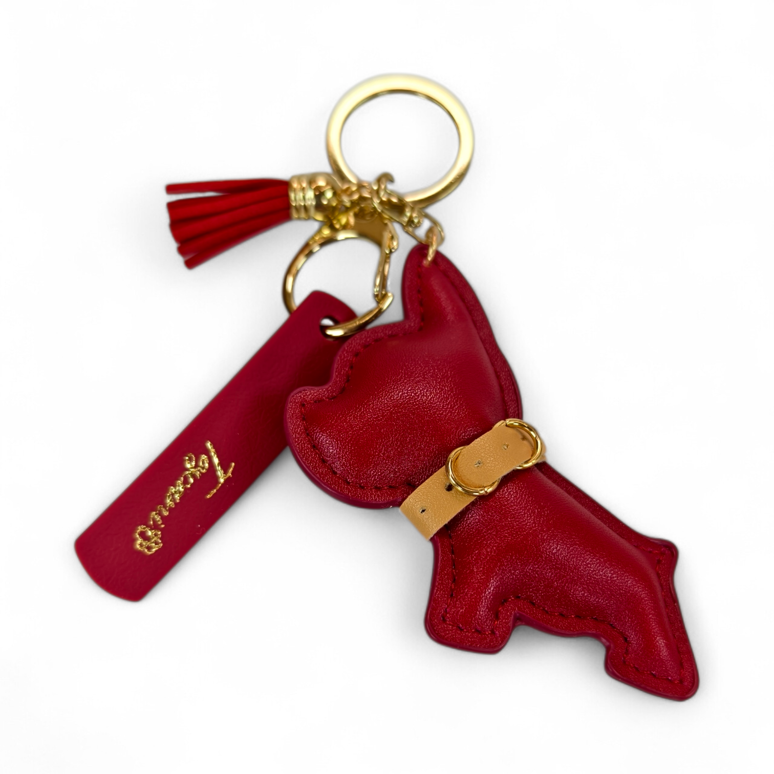 Toscani Gadget portachiavi cagnolino ecopelle vino
