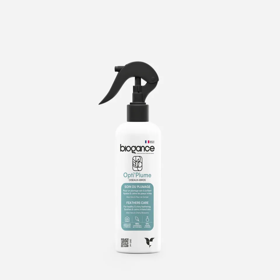 Biogance Opti'Plume spray piumaggio uccelli aloe bio