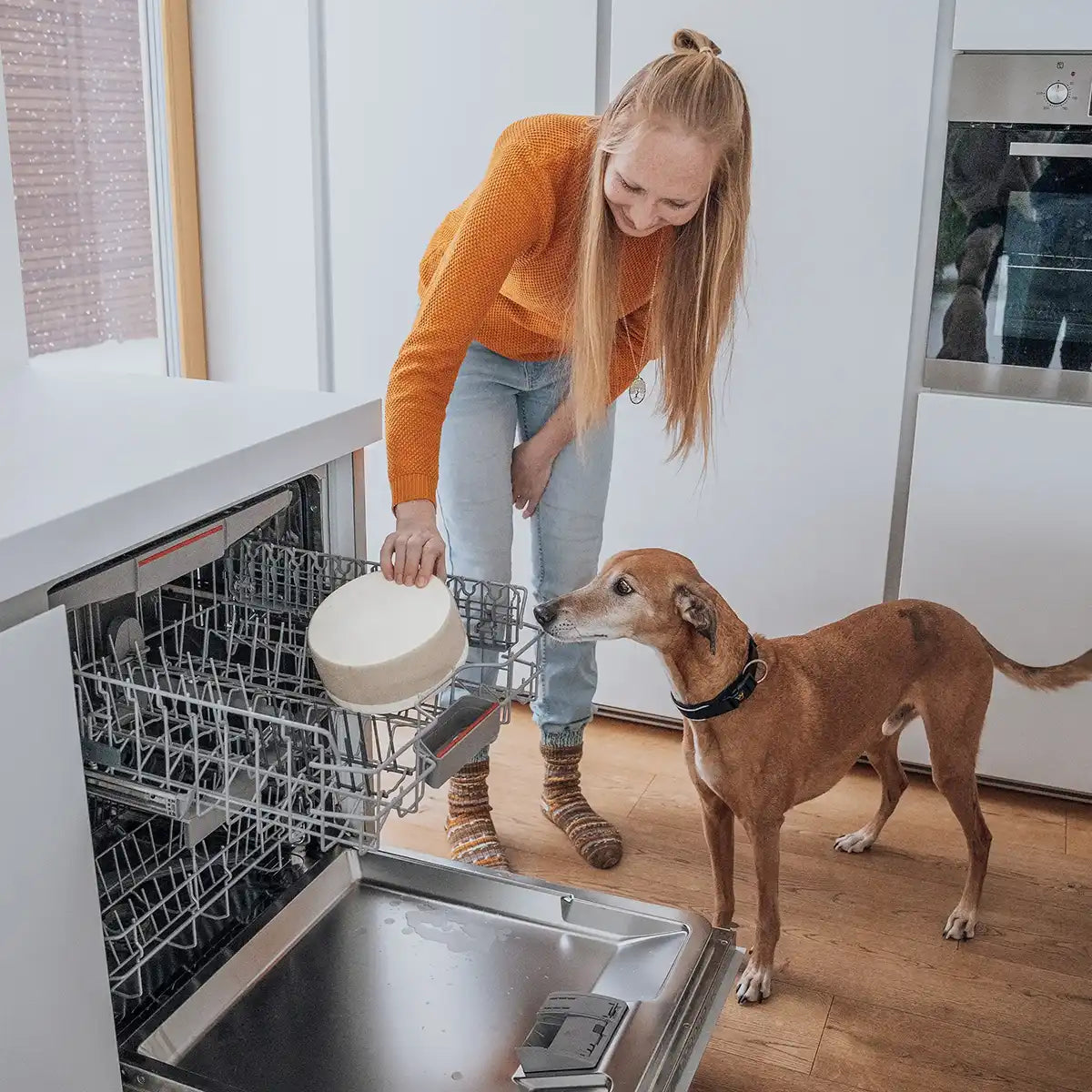 Rudelkönig set pappa cane ceramica grigio 2 ciotole+tappetino