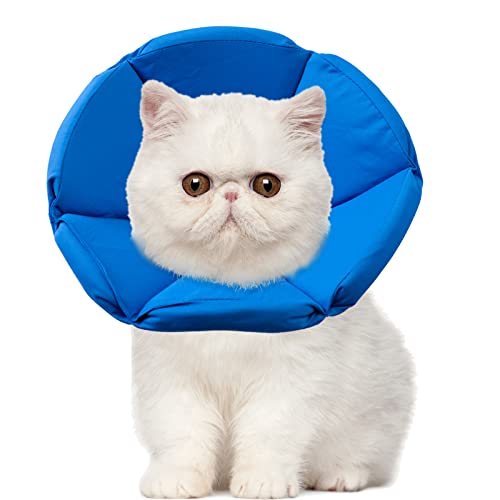 OHCOZZY Collare Elisabettiano Gatto M Blu Morbido